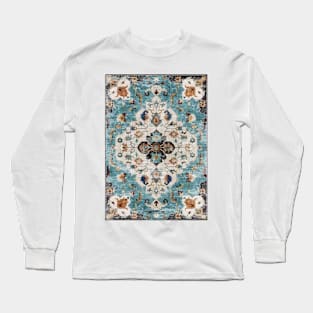 Antique Persian blue rug Long Sleeve T-Shirt